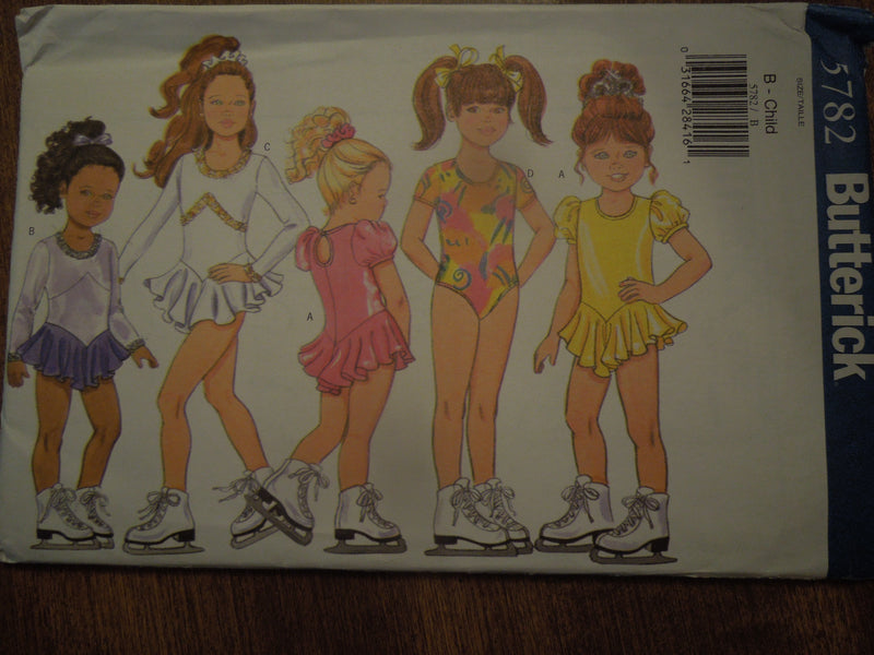 Butterick 5782, Girls, Ice-Skating Outfits, Leotards, Uncut Sewing Pattern