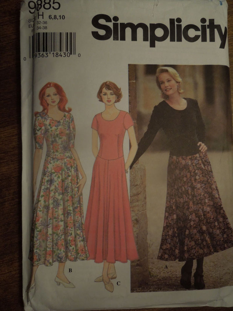 Simplicity 9885, Misses, Dresses, Uncut Sewing Pattern