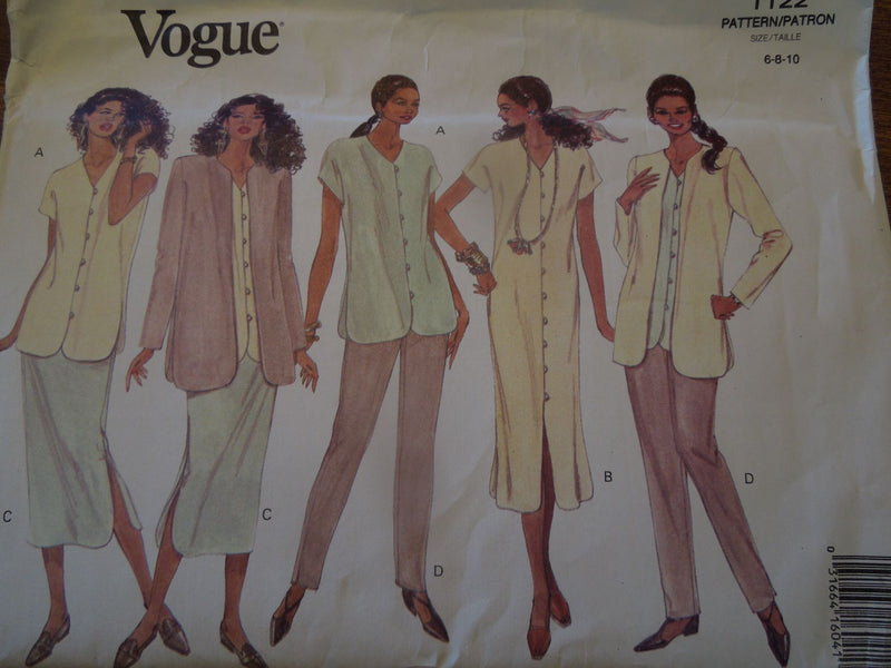 Vogue 1122, Misses Separates, Lined, Uncut Sewing Pattern