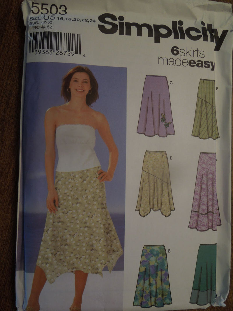 Simplicity 5503, Misses Skirts, Uncut Sewing Pattern