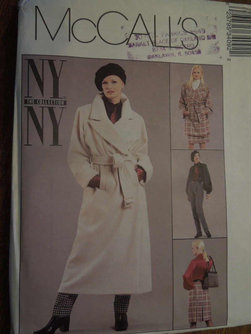 McCalls 3409, Misses Coats, Lined and Separates, Petite, Uncut Sewing Pattern