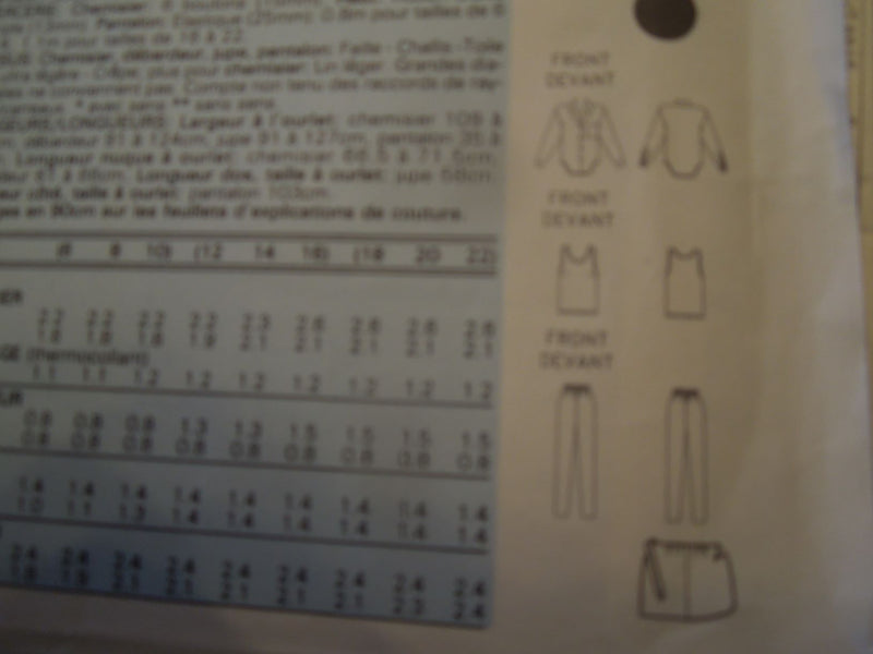 Butterick 4854, Misses Separates, Uncut Sewing Pattern, Sz Varies