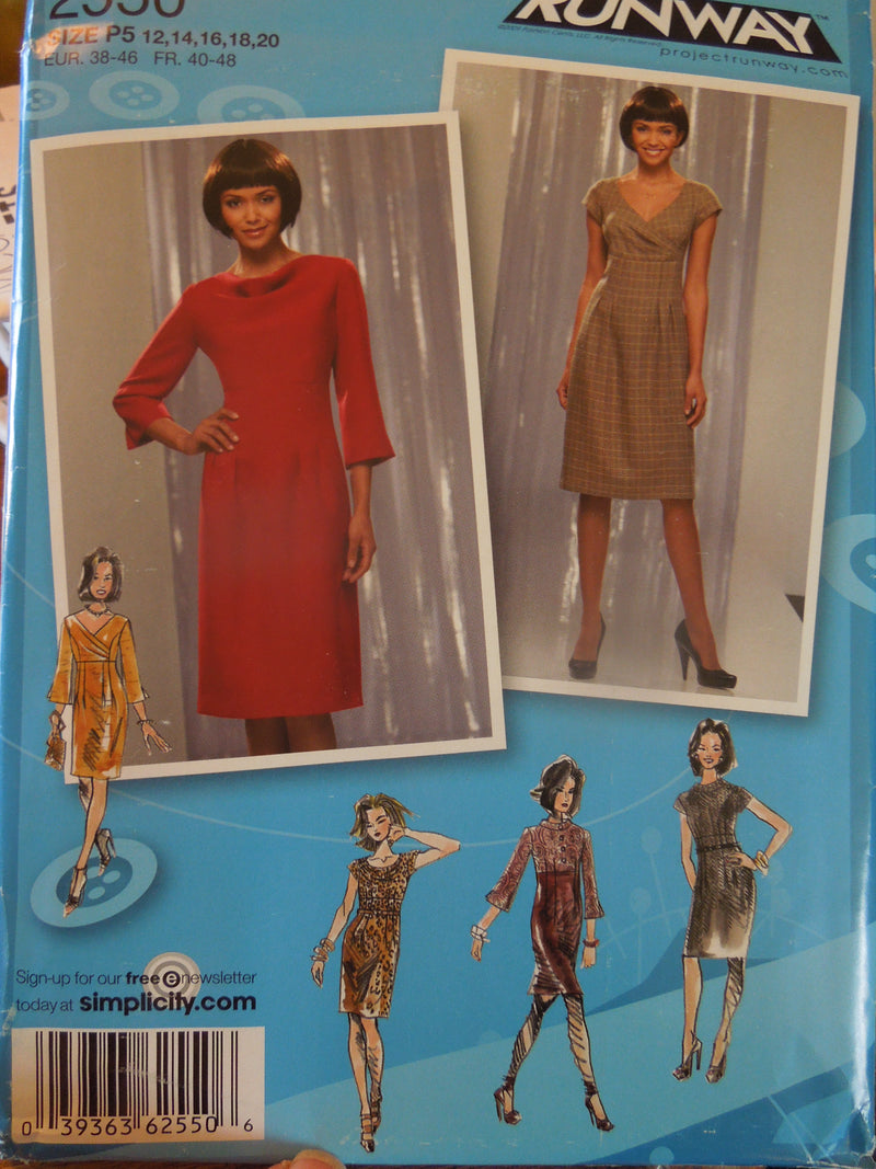 Simplicity 2550, Misses Dresses, Bodice Variations, Uncut Sewing Pattern