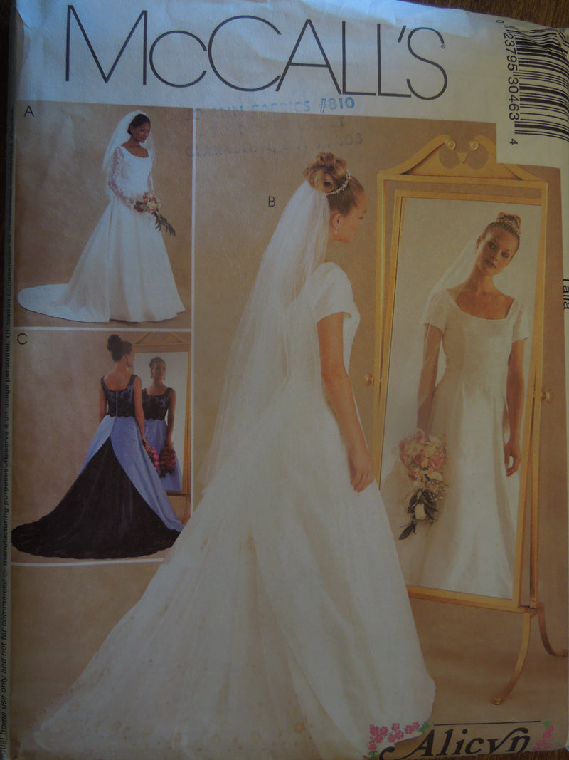 McCalls 3046, Misses Wedding Dresses, Evening Wear, Petite, Uncut Sewing Pattern