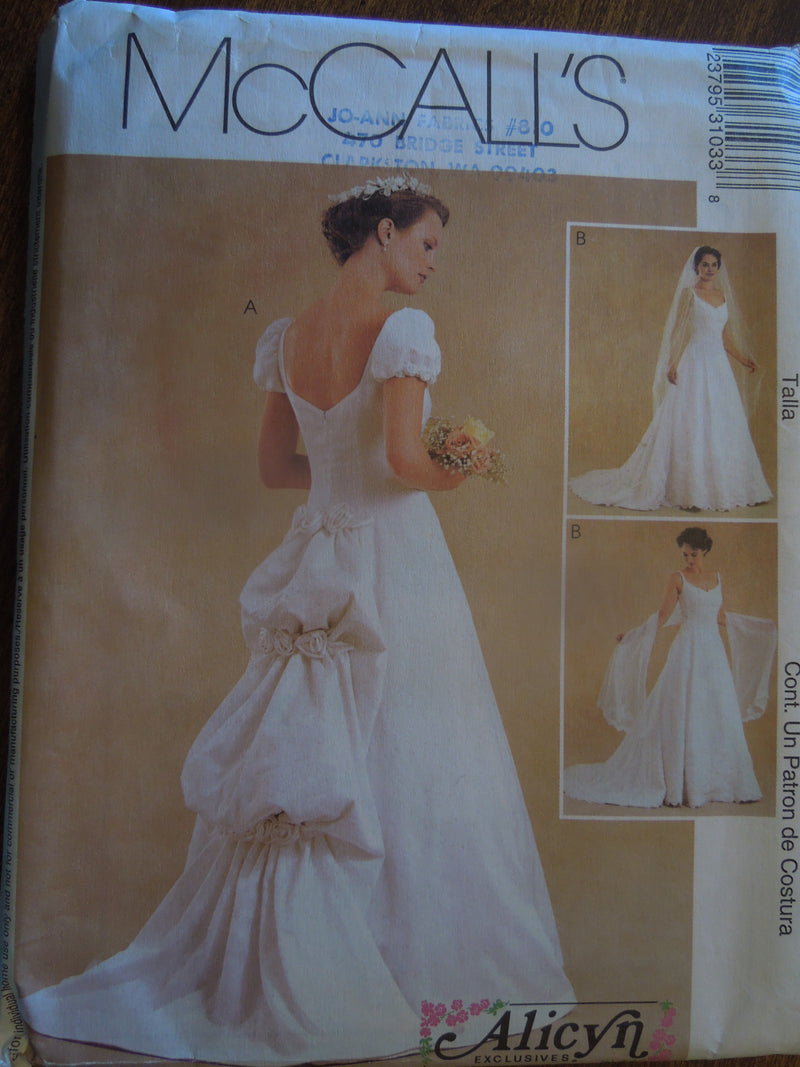 Vogue Pattern 2788 Wedding Gown Bridesmaid Train Empire Waist Button Back  Size 18,20,22 | Sewing Pattern Heaven