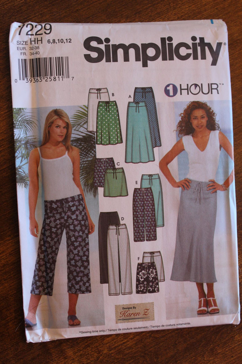 Simplicity 7229, Misses Skirts, Pants, Shorts, Uncut Sewing Pattern