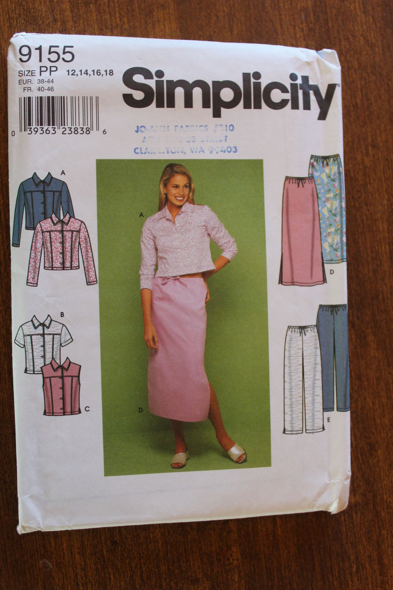 Simplicity 9155, Misses Tops, Skirts, Pants, Uncut Sewing Pattern