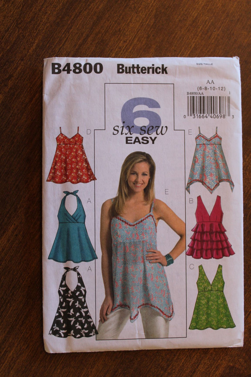 Butterick B4800, Misses Tops, Uncut Sewing Pattern