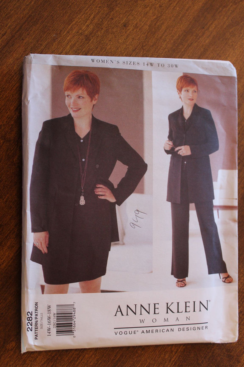 Vogue 2282, Womens Jacket, Skirt, Pants, Uncut Sewing Pattern