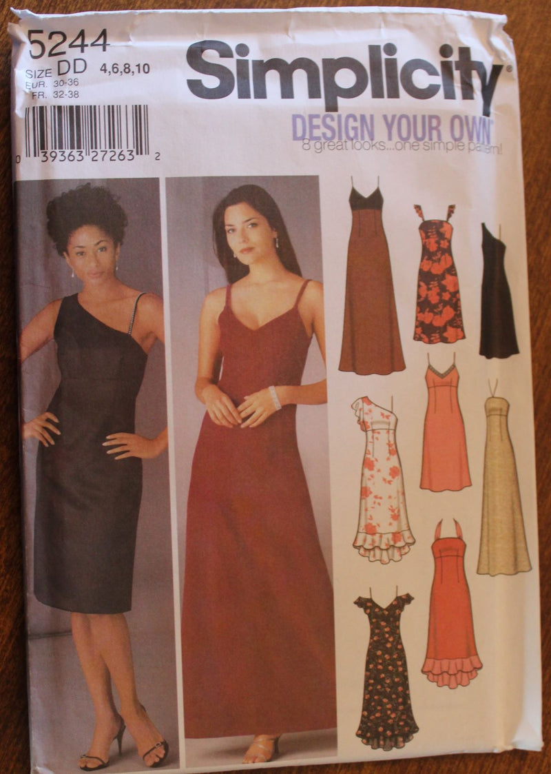 Simplicity 5244, Misses Dresses, Formals, Evening Wear, Uncut