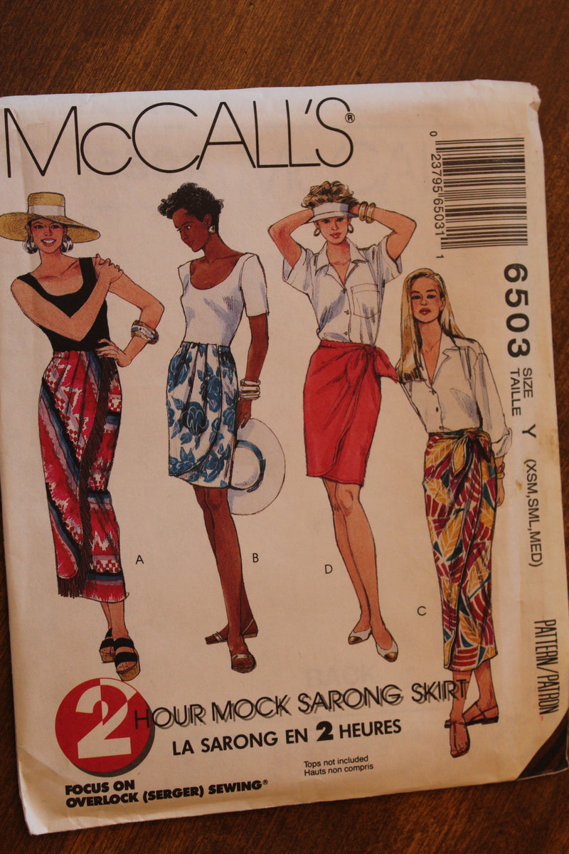 McCalls 6503, Misses Skirts, Mock Sarong, Uncut Sewing Pattern