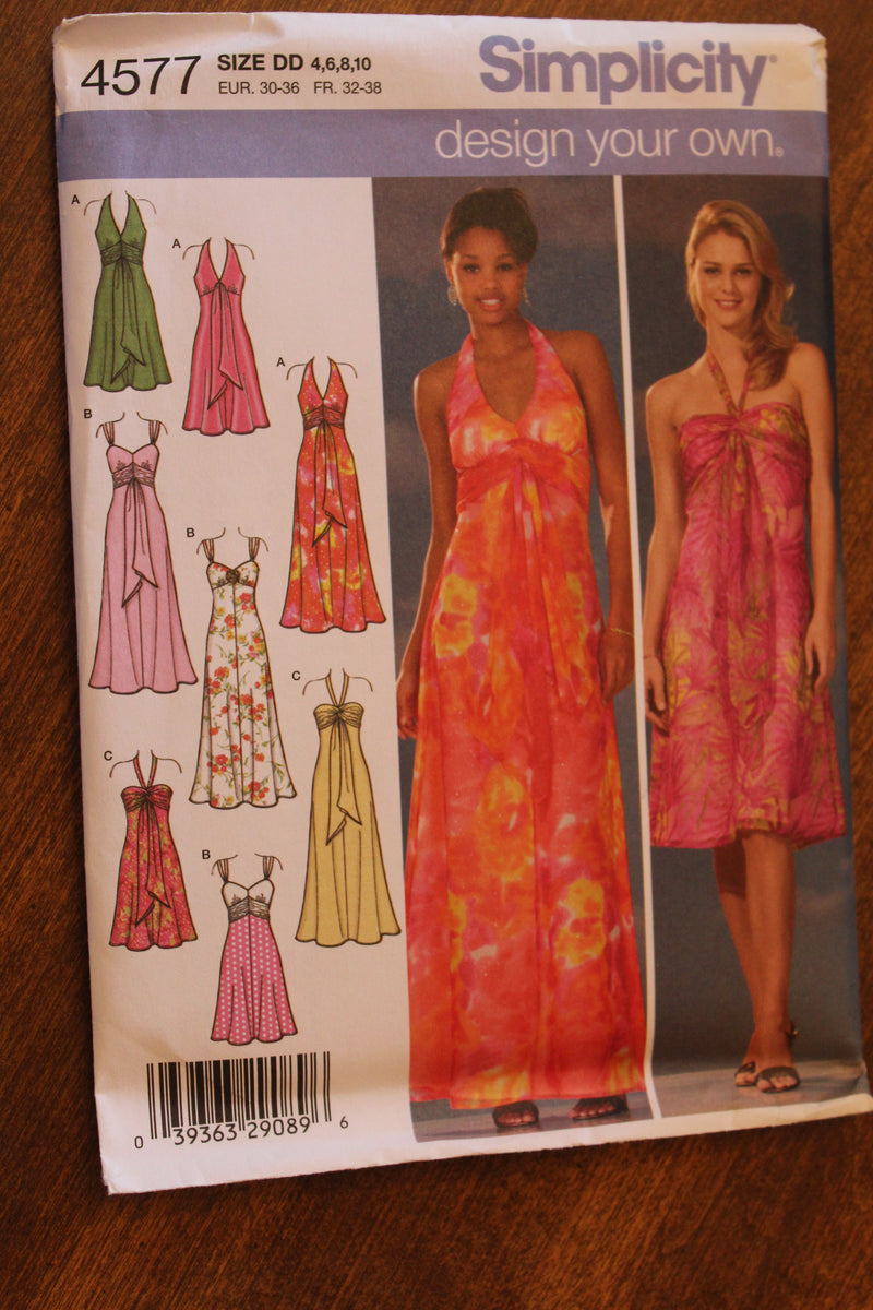 Simplicity 4577, Misses Dresses, Sleeveless, Uncut Sewing Pattern