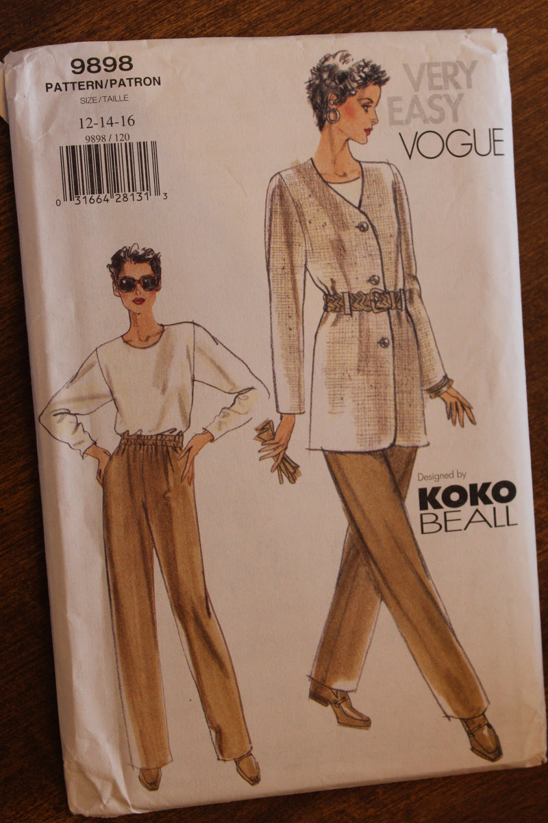 Vogue 9898, Misses Separates, Uncut Sewing Pattern