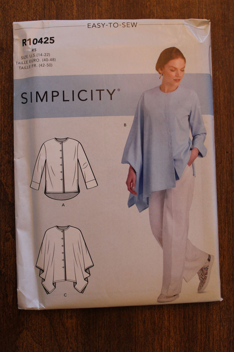 Simplicity R10425, Misses Shirts, Tops, Uncut Sewing Pattern, Sz Varies