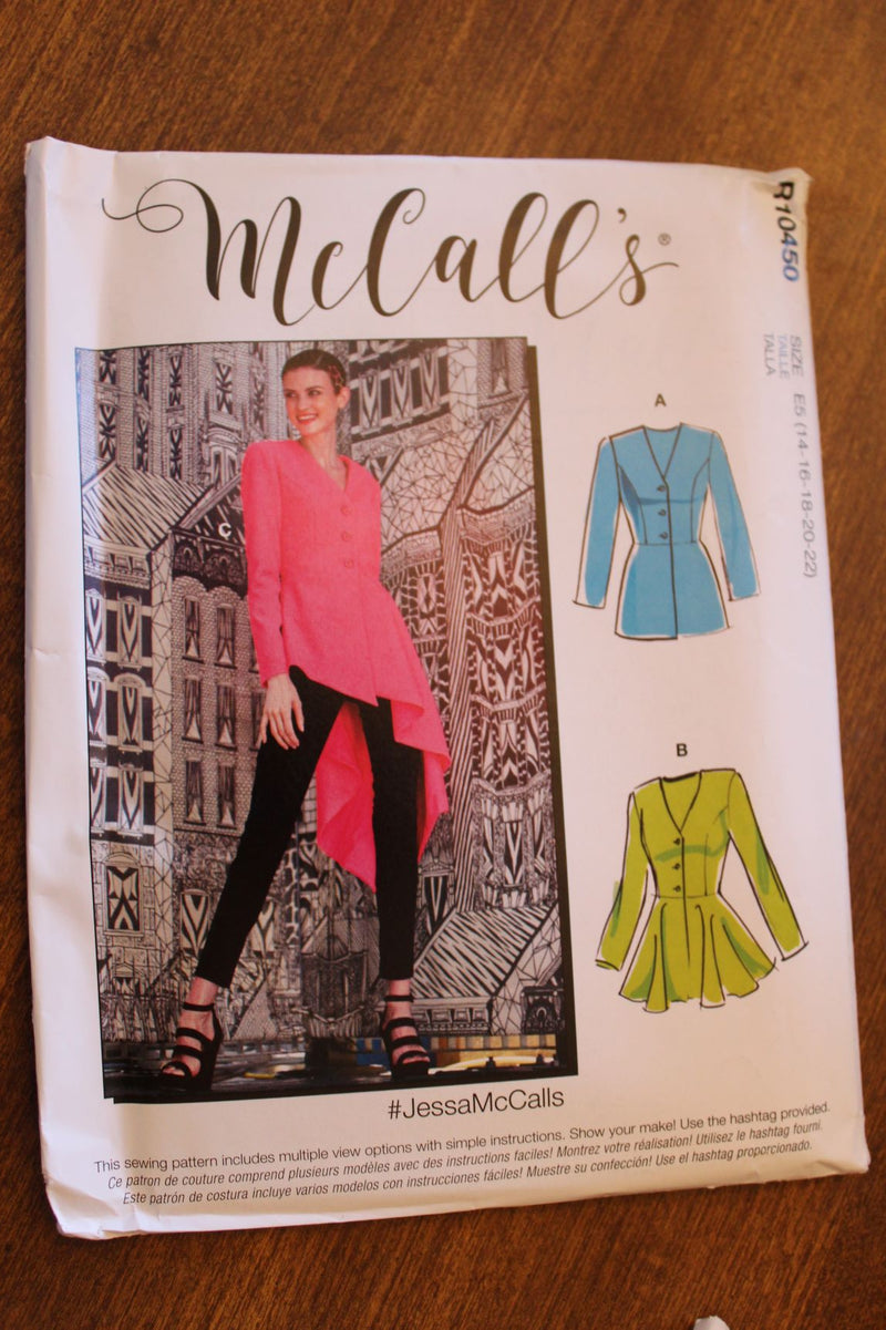 McCalls R10450, Misses Tops, Jackets, Uncut Sewing Pattern, Sz Varies