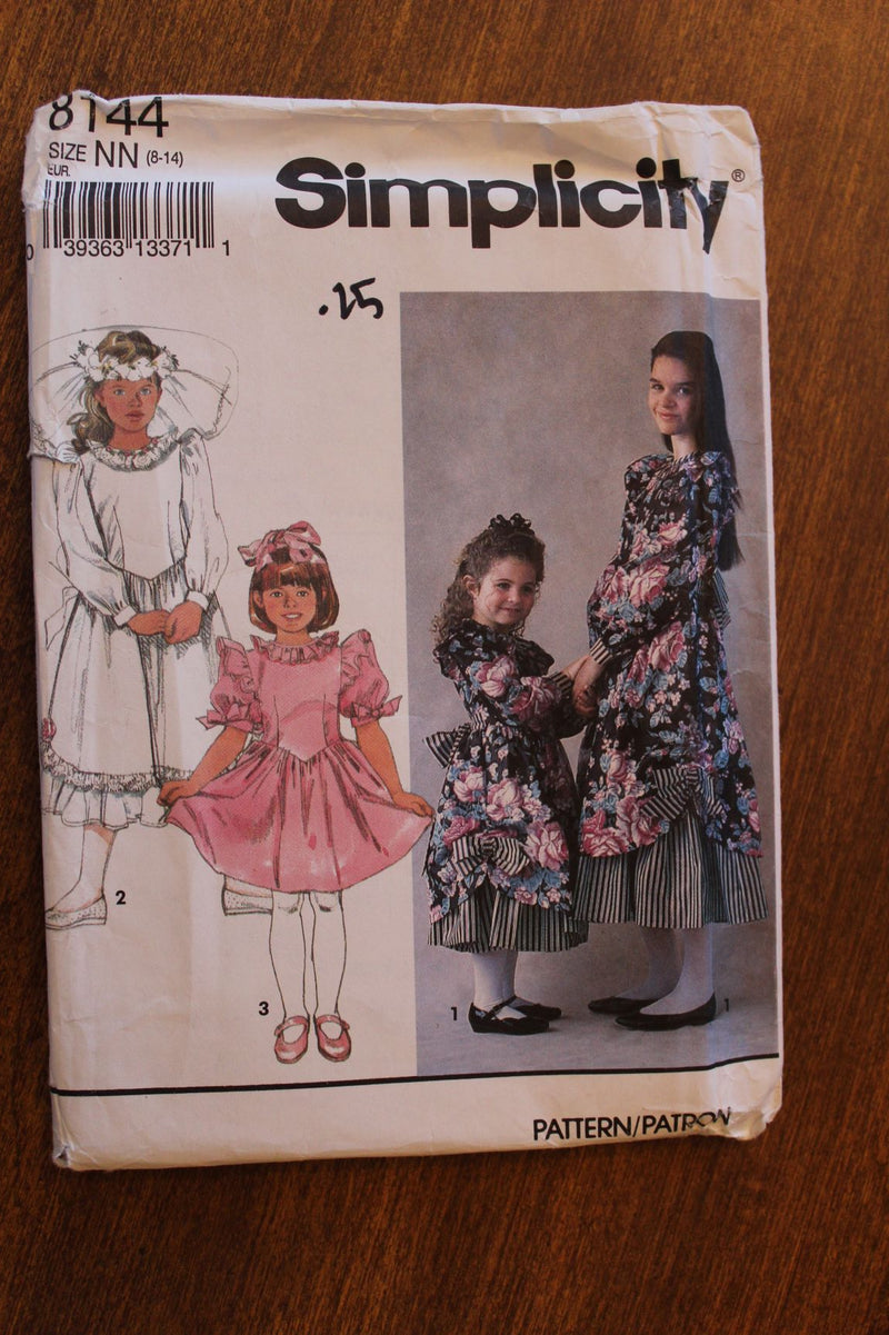 Simplicity 8144, Girls Dresses, Uncut Sewing Pattern