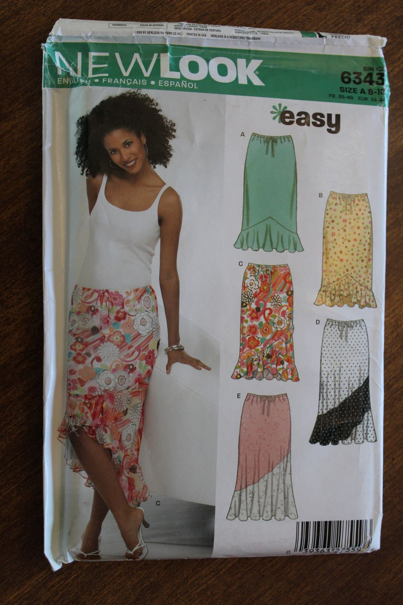 New Look 6343, Misses Skirts, Uncut Sewing Pattern