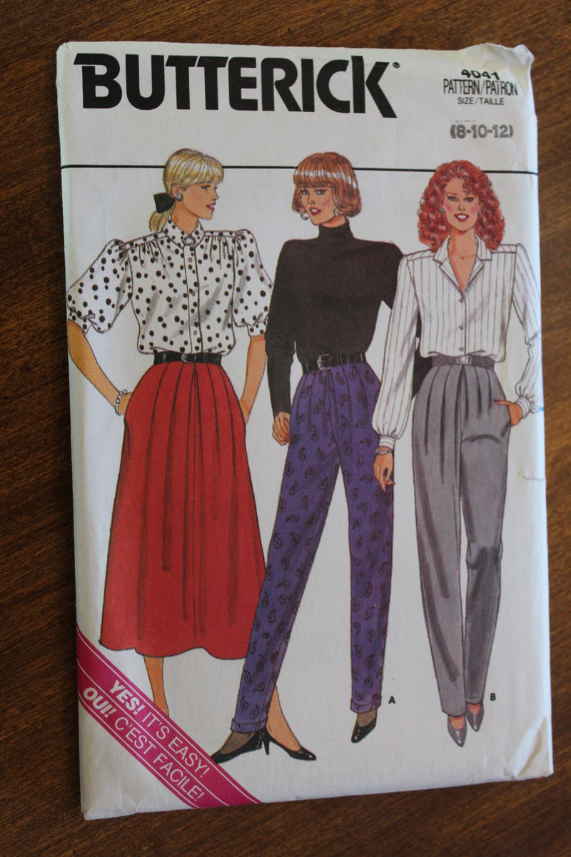 Butterick 4041, Misses Pants, Skirts, Uncut Sewing Pattern