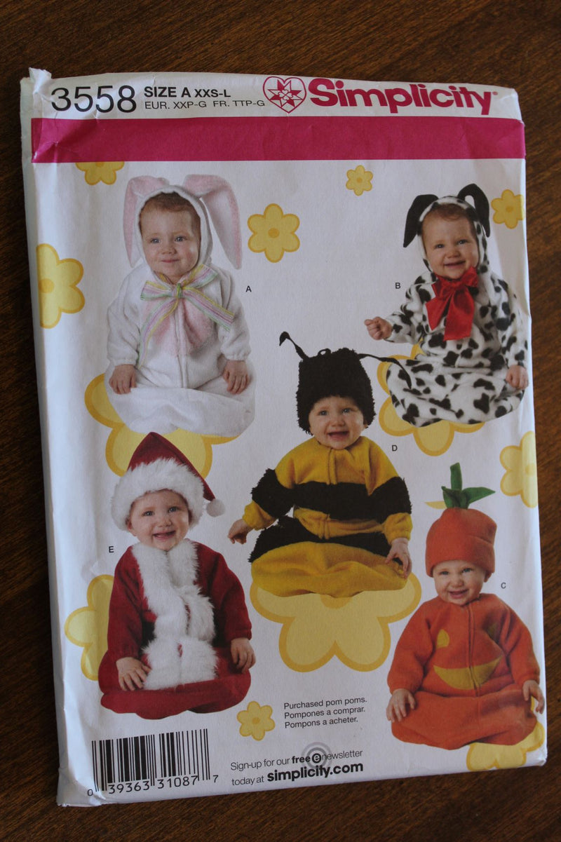 Simplicity 3558, Childrens Costumes, Halloween, Christmas, Uncut Sewing Pattern