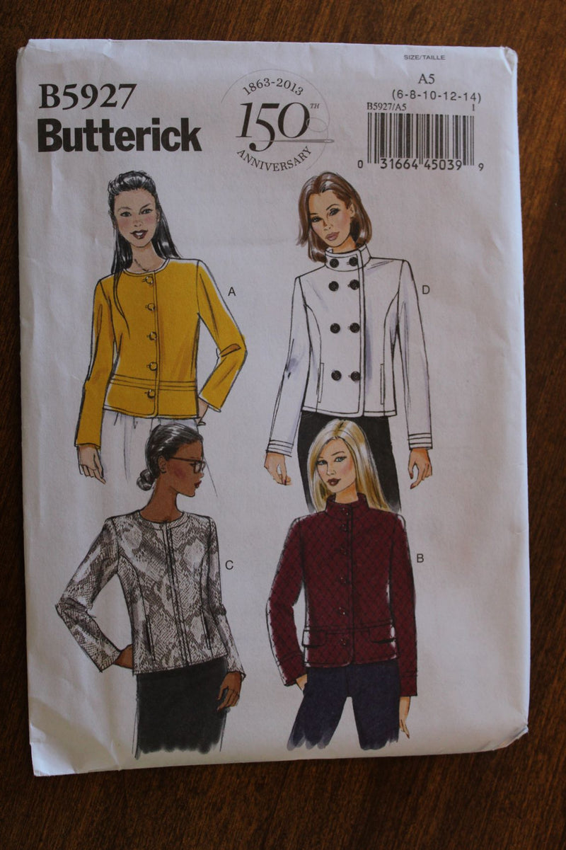 Butterick B5927, Misses Jackets, Lined, Uncut Sewing Pattern