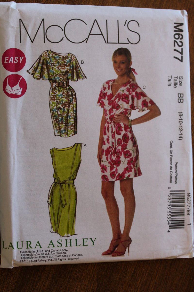 McCalls M6277, Misses Dresses, Pullover, Lined, Uncut Sewing Pattern