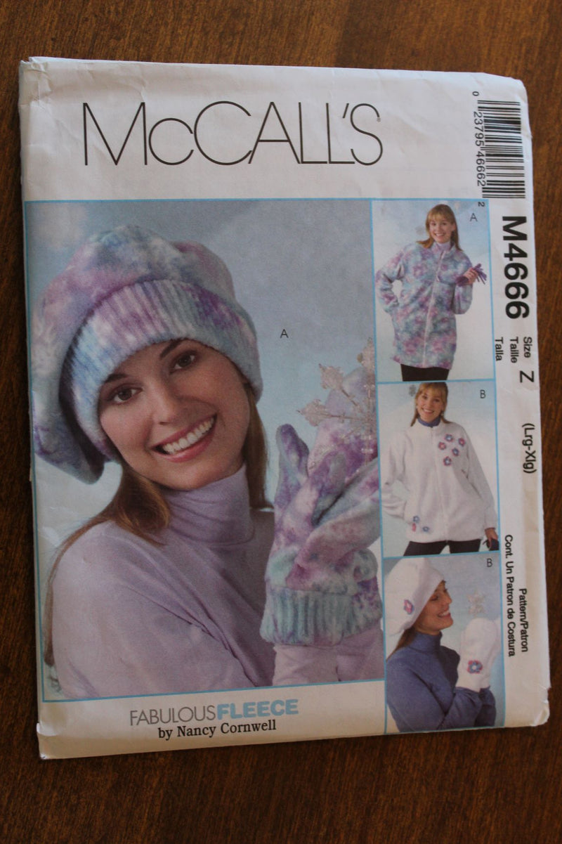 McCalls M4666, Misses Jackets, Hats, Mittens, Uncut Sewing Pattern