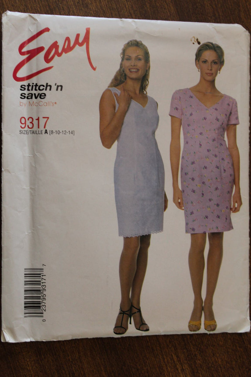 McCalls Stitch n Save 9317, Misses Dresses, Uncut Sewing Pattern