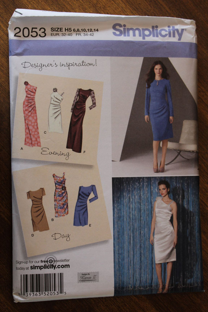 Simplicity 2053, Misses Dresses, Evening Wear, Uncut Sewing Pattern