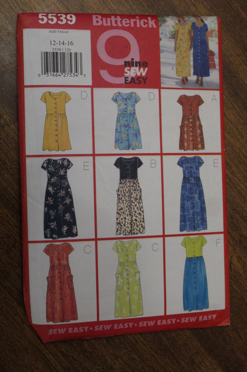 Butterick 5539, Misses Dresses, Uncut Sewing Pattern