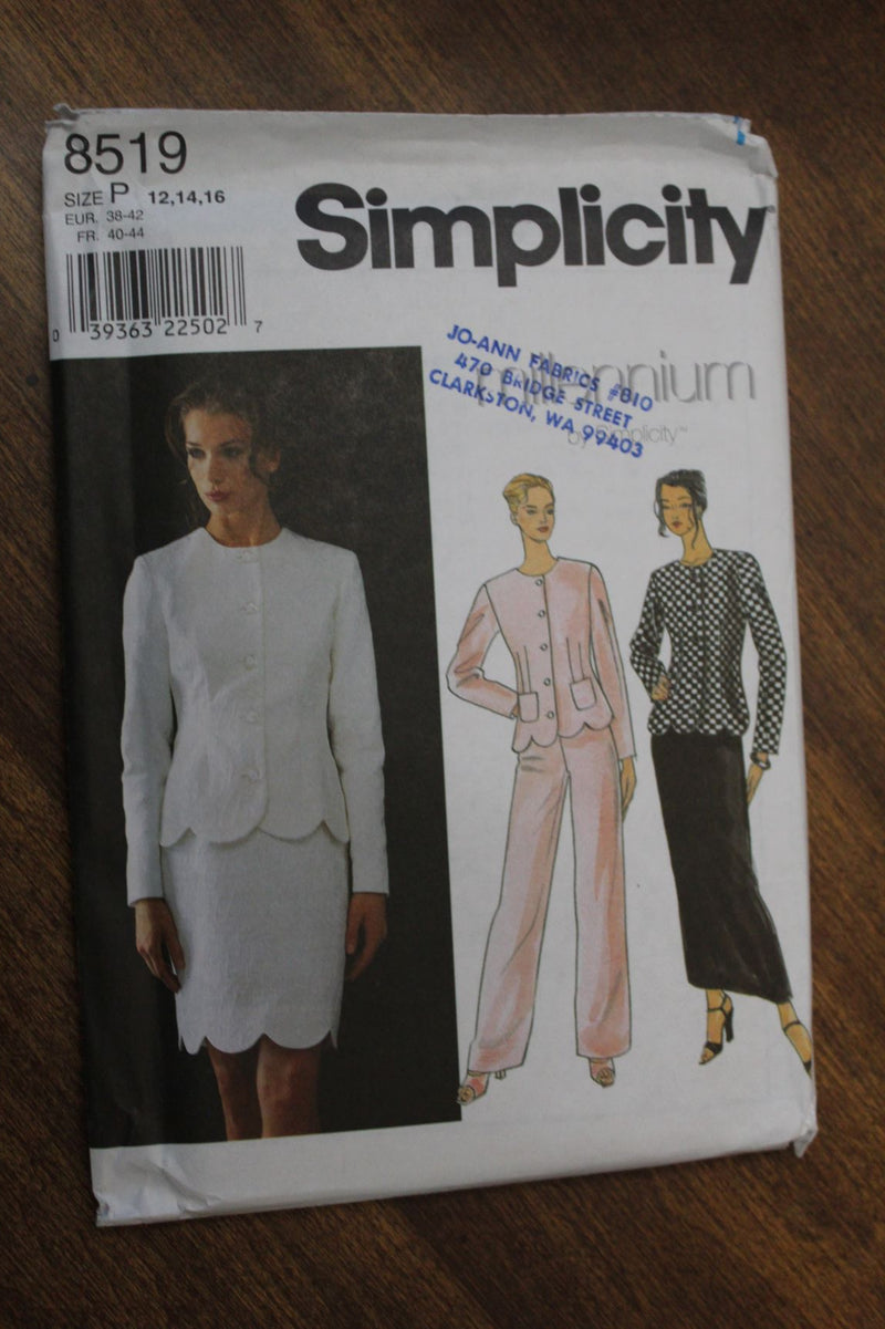 Simplicity 8519, Misses Jacket, Pants, Skirts, Uncut Sewing Pattern