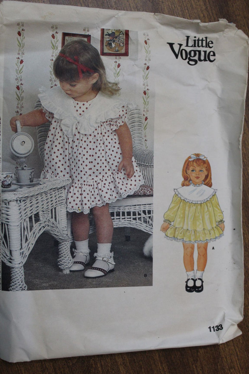 Little Vogue 1133, Girls Dresses, Uncut Sewing Pattern
