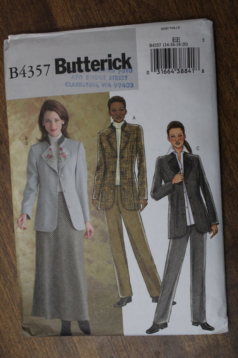 Butterick B4357, Misses Jacket, Skirts, Pants, Uncut Sewing Pattern