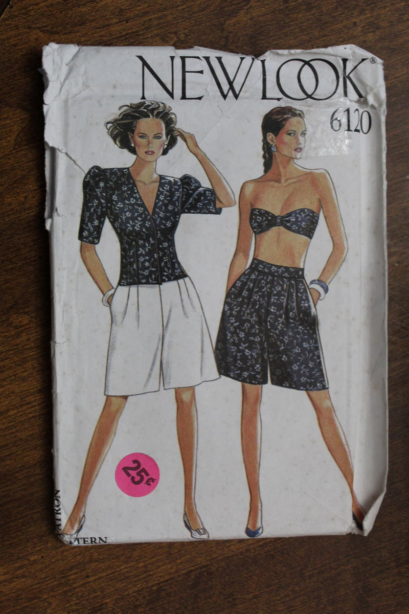 New Look 6120, Misses Blouses, Shorts, Bandeau, Uncut Sewing Pattern