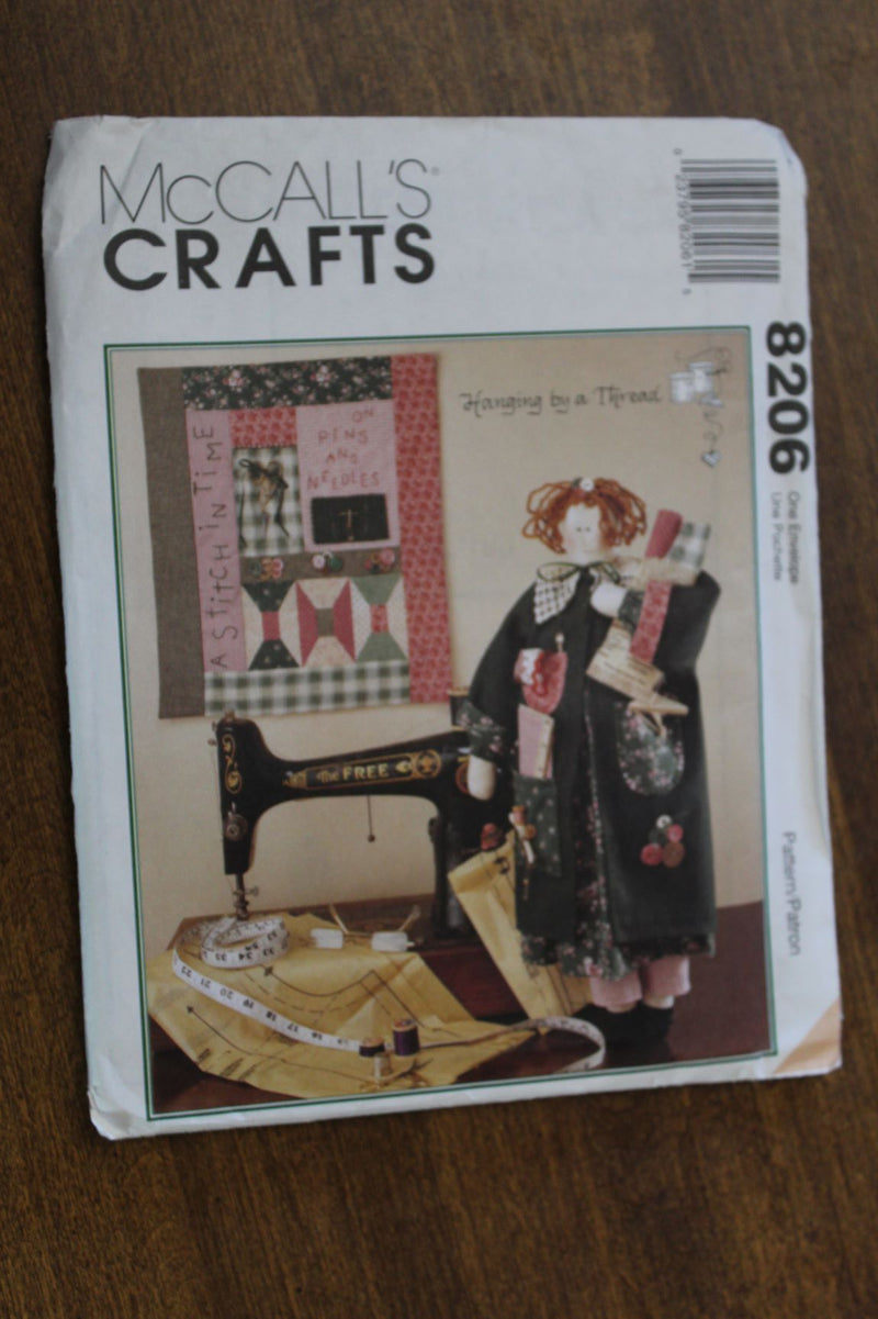 McCalls 8206, Crafts, Sewing Doll and Quilt, Uncut Sewing Pattern