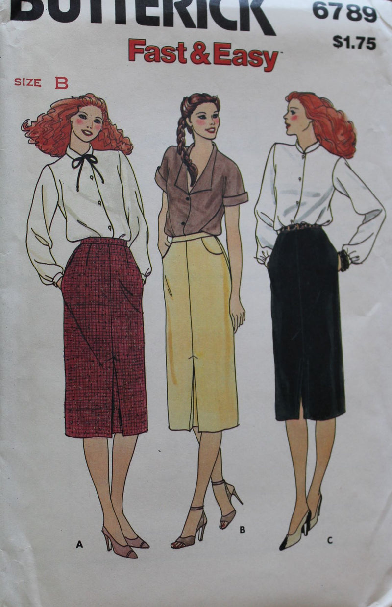Butterick 6789, Misses Skirts, Uncut Sewing Pattern