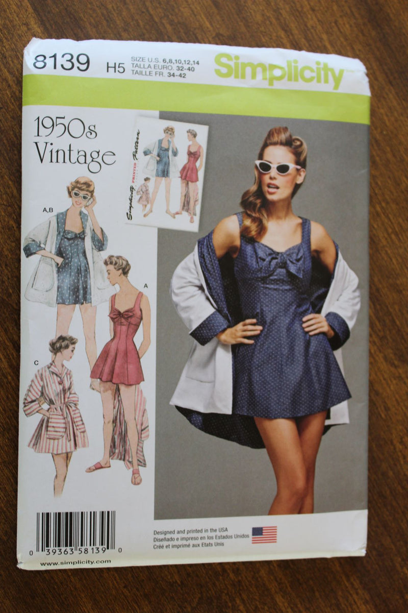 Simplicity 8139, Misses Swimwear, Retro, Uncut Sewing Pattern