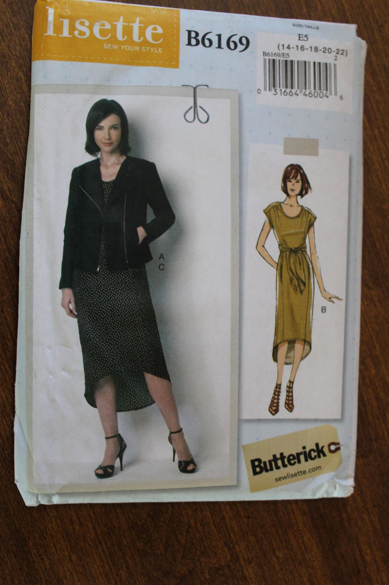 Butterick B6169, Lisette, Misses Dresses, Jacket, Uncut Sewing Pattern