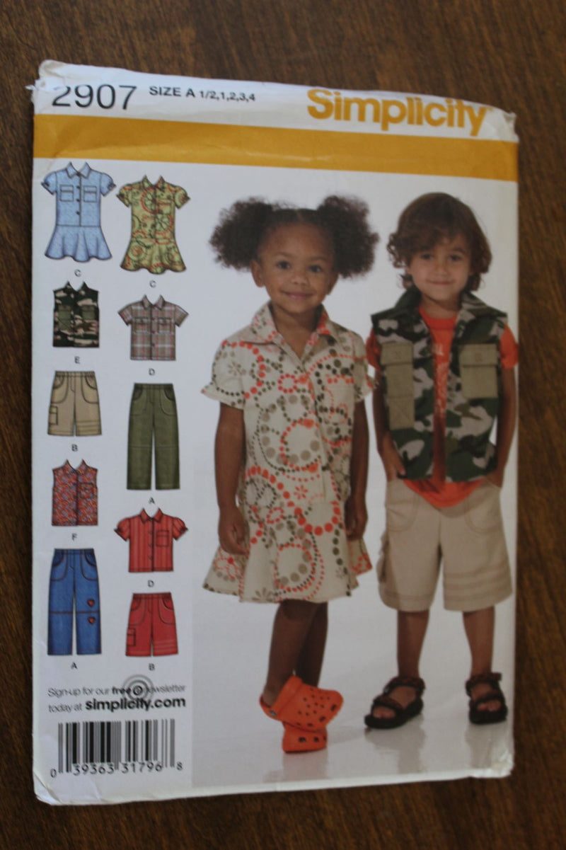 Simplicity 2907, Childrens Separates, Uncut Sewing Pattern