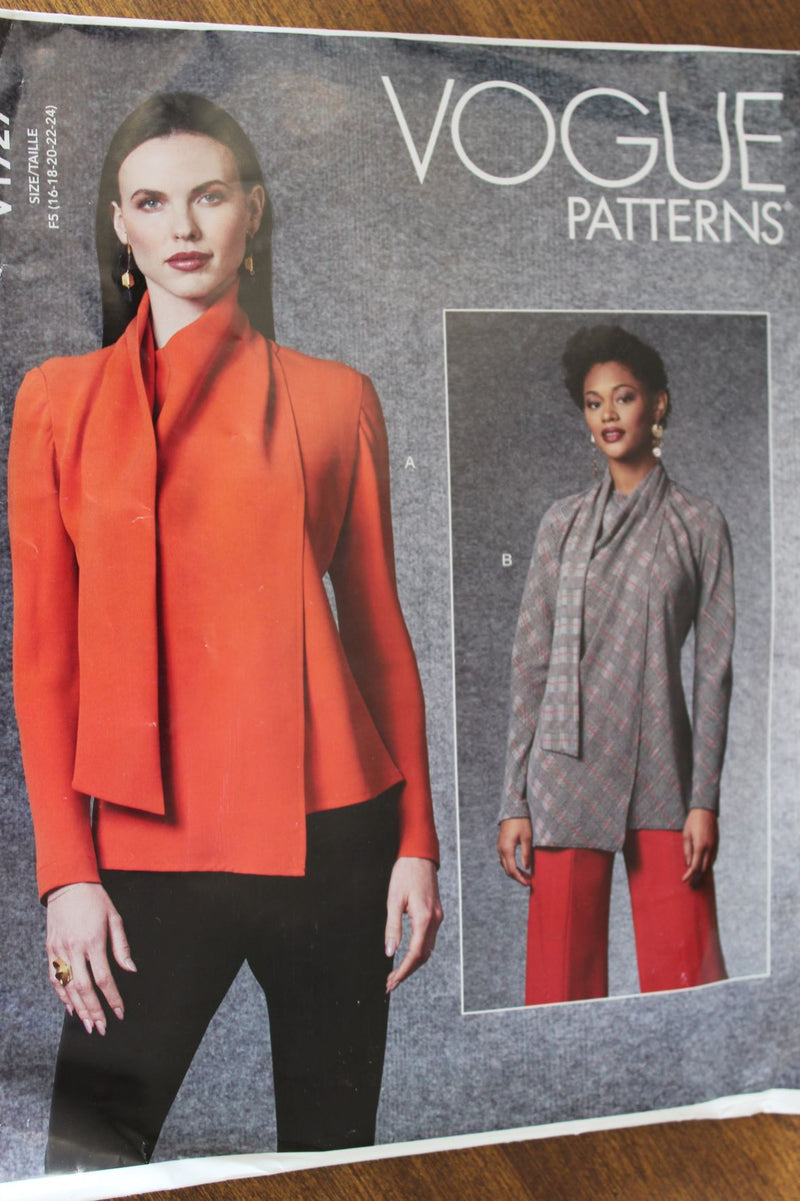 Vogue V1727, Misses Blouses, Uncut Sewing Pattern