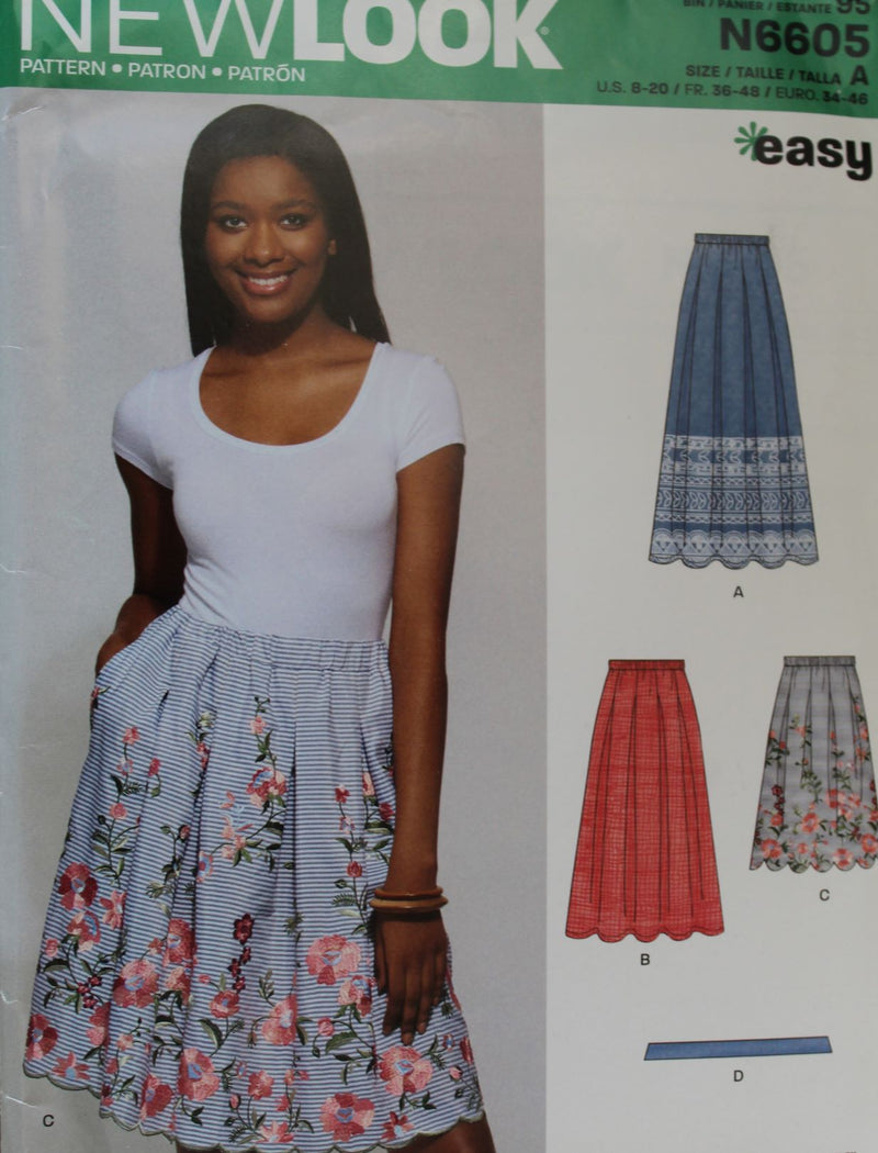 NewLook N6605, Misses Skirts, Uncut Sewing Pattern