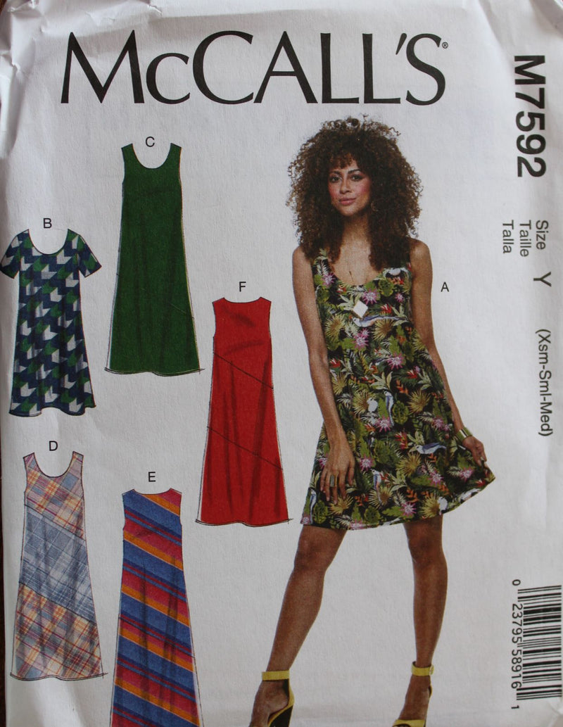 McCalls M7592, Misses Dresses, Uncut Sewing Pattern