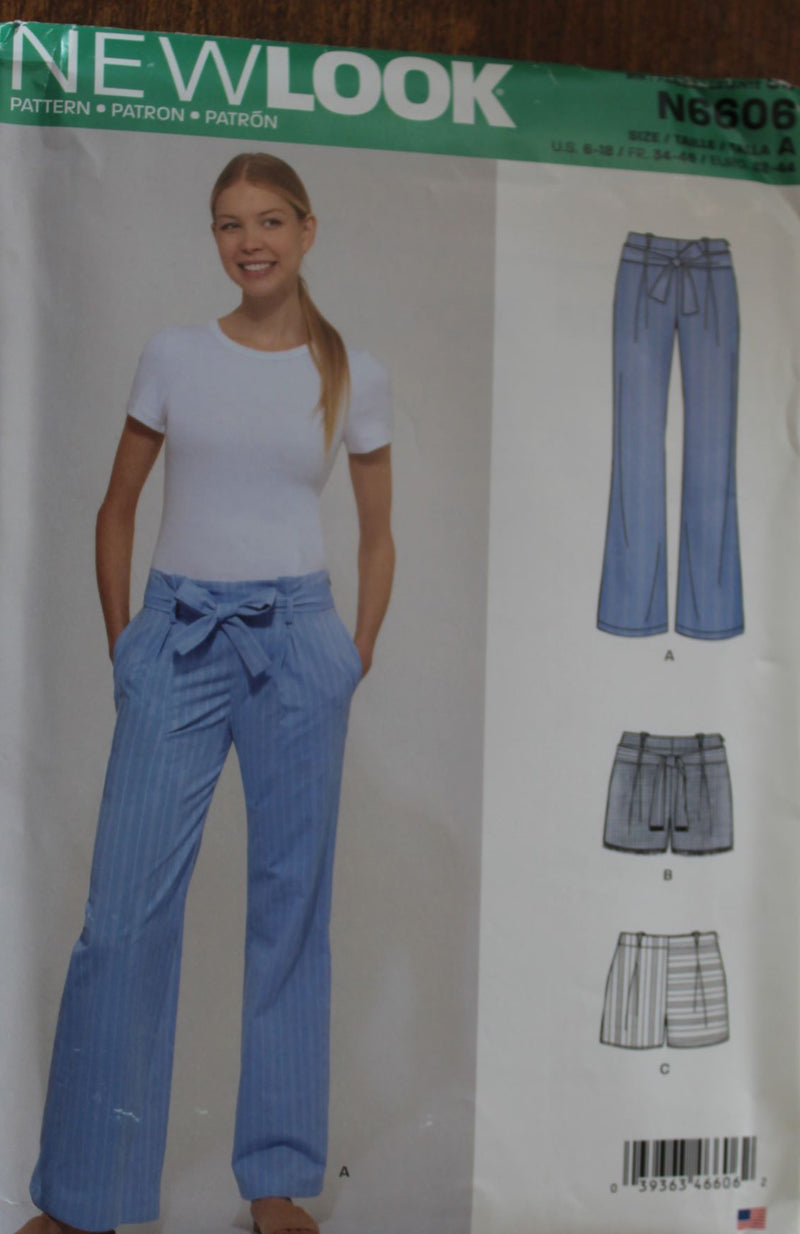 Newlook N6606, Misses Pants, Shorts, Uncut Sewing Pattern