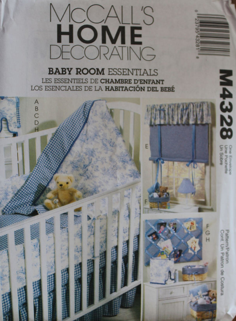 McCalls M4328, Babies Layette, Bedding, Curtains, Uncut Sewing Pattern