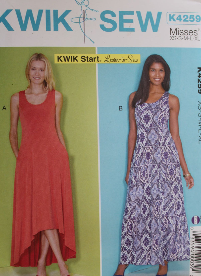 Kwik Sew K4259, Misses Dresses, Uncut Sewing Pattern