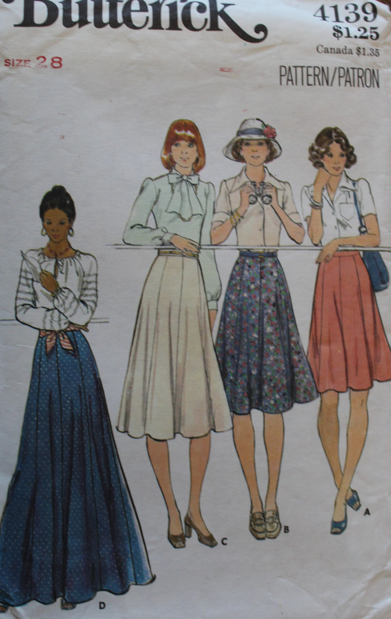 Butterick 4139, Misses Skirts, Uncut Sewing Pattern