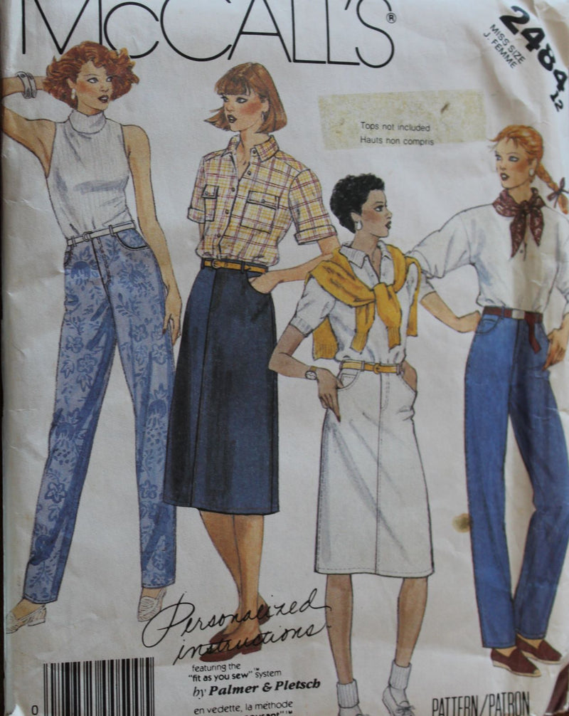 McCalls 2484, Misses Skirts, Pants, Uncut Sewing Pattern