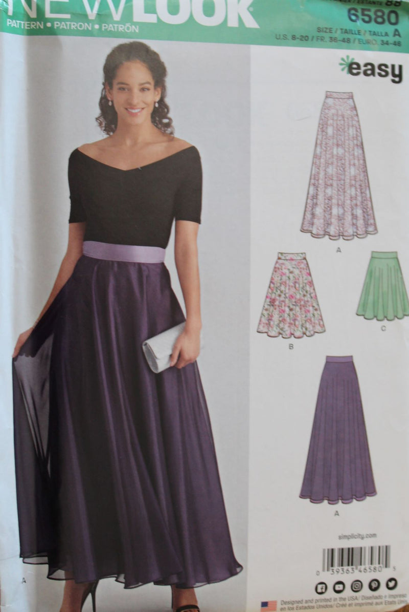 New Look 6580, Misses Skirts, Uncut Sewing Pattern