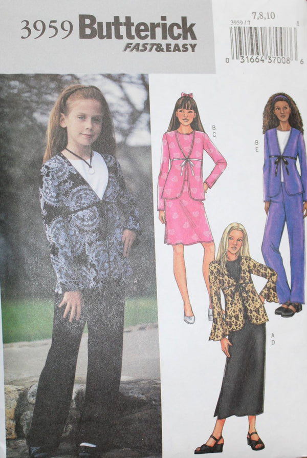 Butterick 3959, Girls Separates, Uncut Sewing Pattern