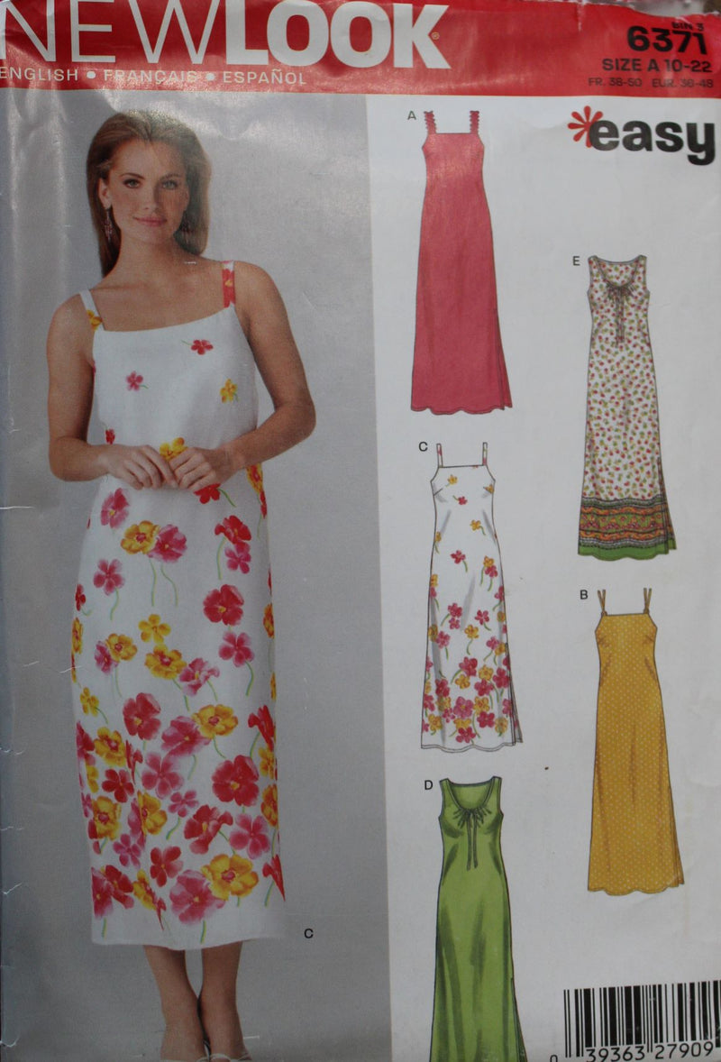 New Look 6371, Misses Dresses, Uncut Sewing Pattern