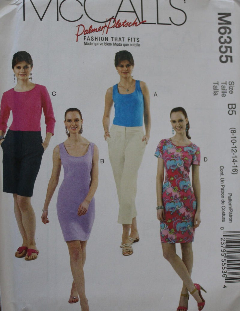 McCalls M6355, Misses Tops, Dresses, Uncut Sewing Pattern